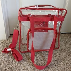 Clear bag with red detail